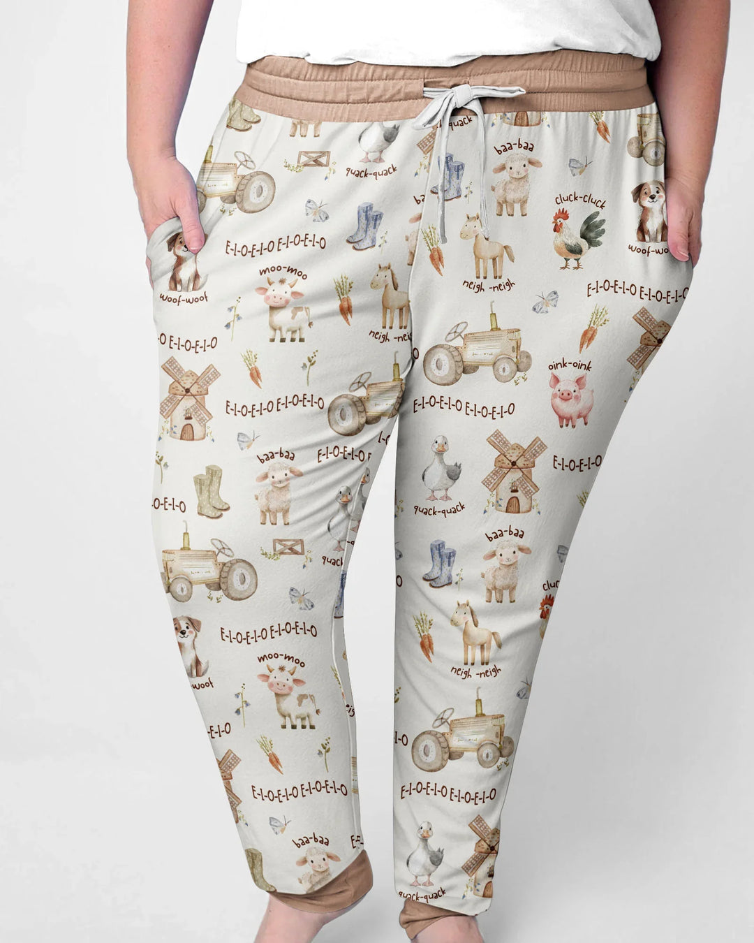 Conjunto de pijama de bambú de la granja del Viejo MacDonald a juego para la familia - para mujer