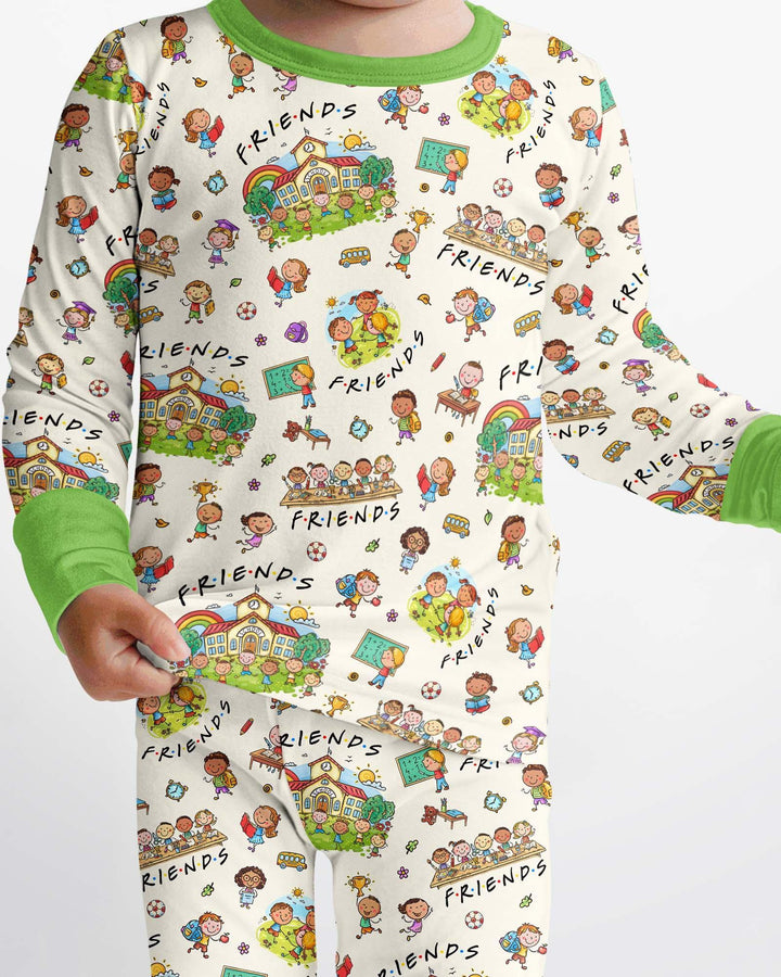 School Friends Forever Bamboo Two Piece Long Sleeve Pajama Set