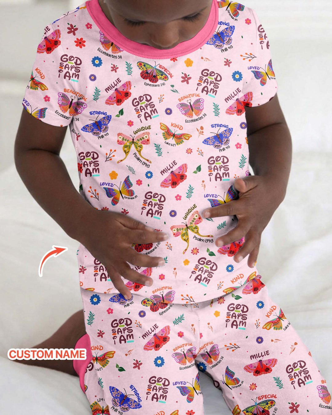 Zweiteiliges, kurzärmliges Pyjama-Set mit Marienkäfern