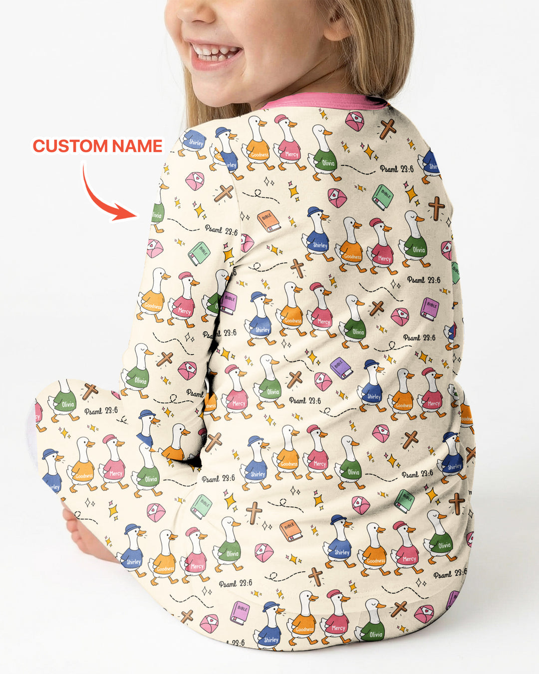 Psalm 23:6 Matching Family Bamboo Two Piece Long Sleeve Pajama Set