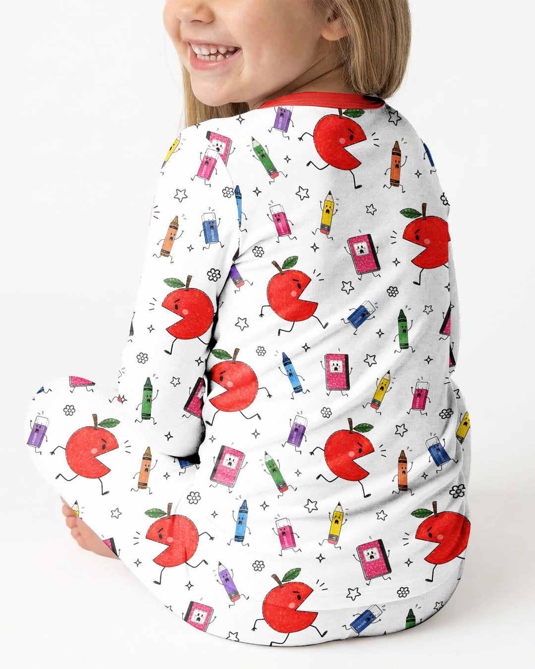Zweiteiliges Langarm-Pyjama-Set mit Sommerfrüchten
