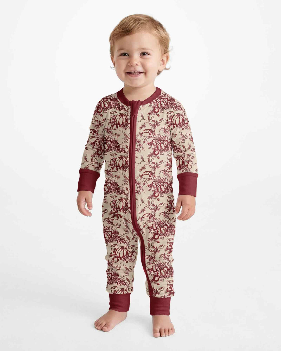 Fall Pumpkin Toile Family Matching Bamboo Convertible Zippy