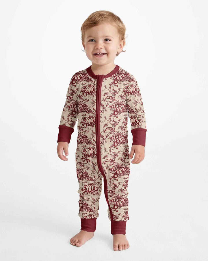 Fall Pumpkin Toile Family Matching Bamboo Convertible Zippy