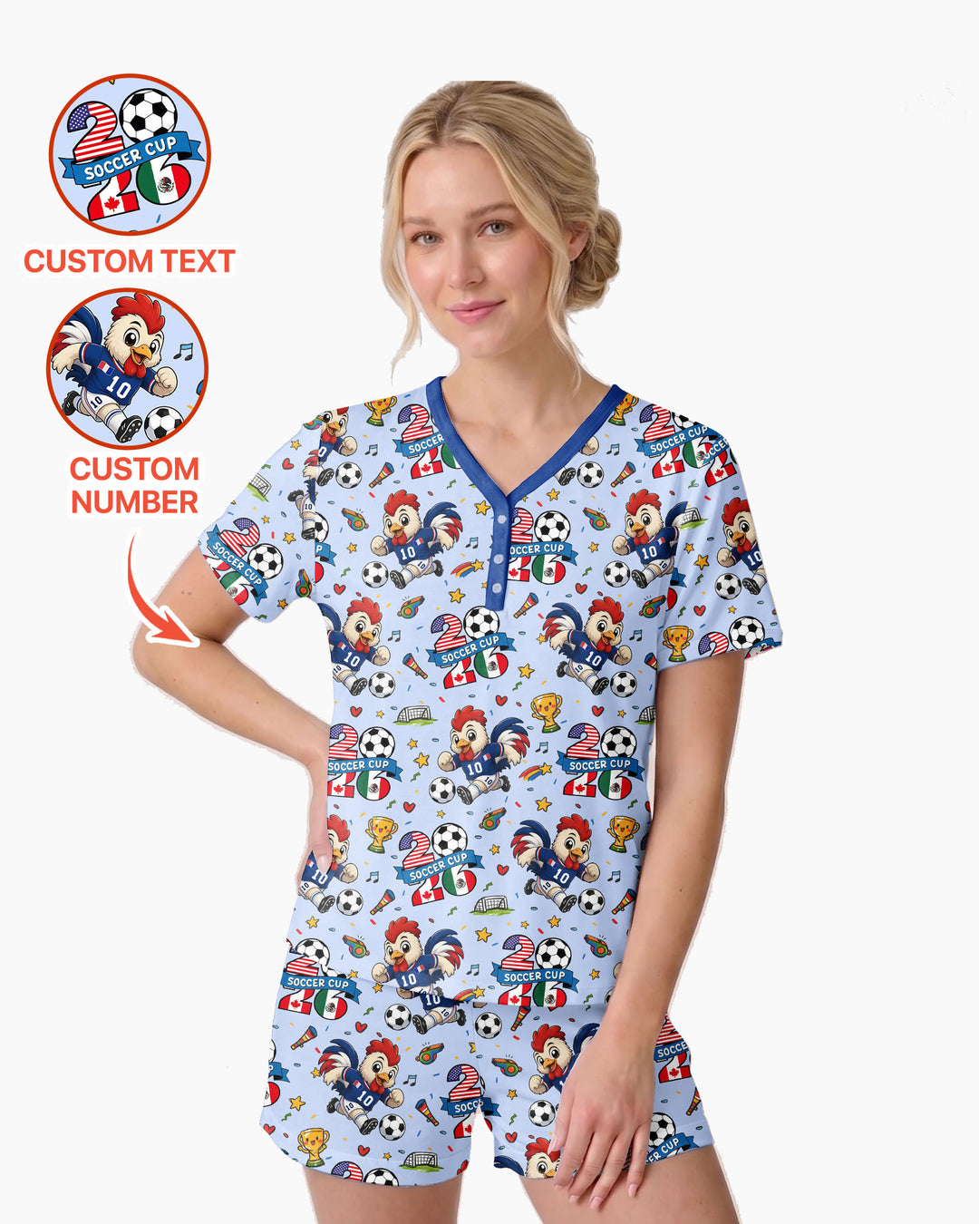 We Are The Champions Soccer Cup 2026 Bamboo Women Short Sleeve Short Pajama Set