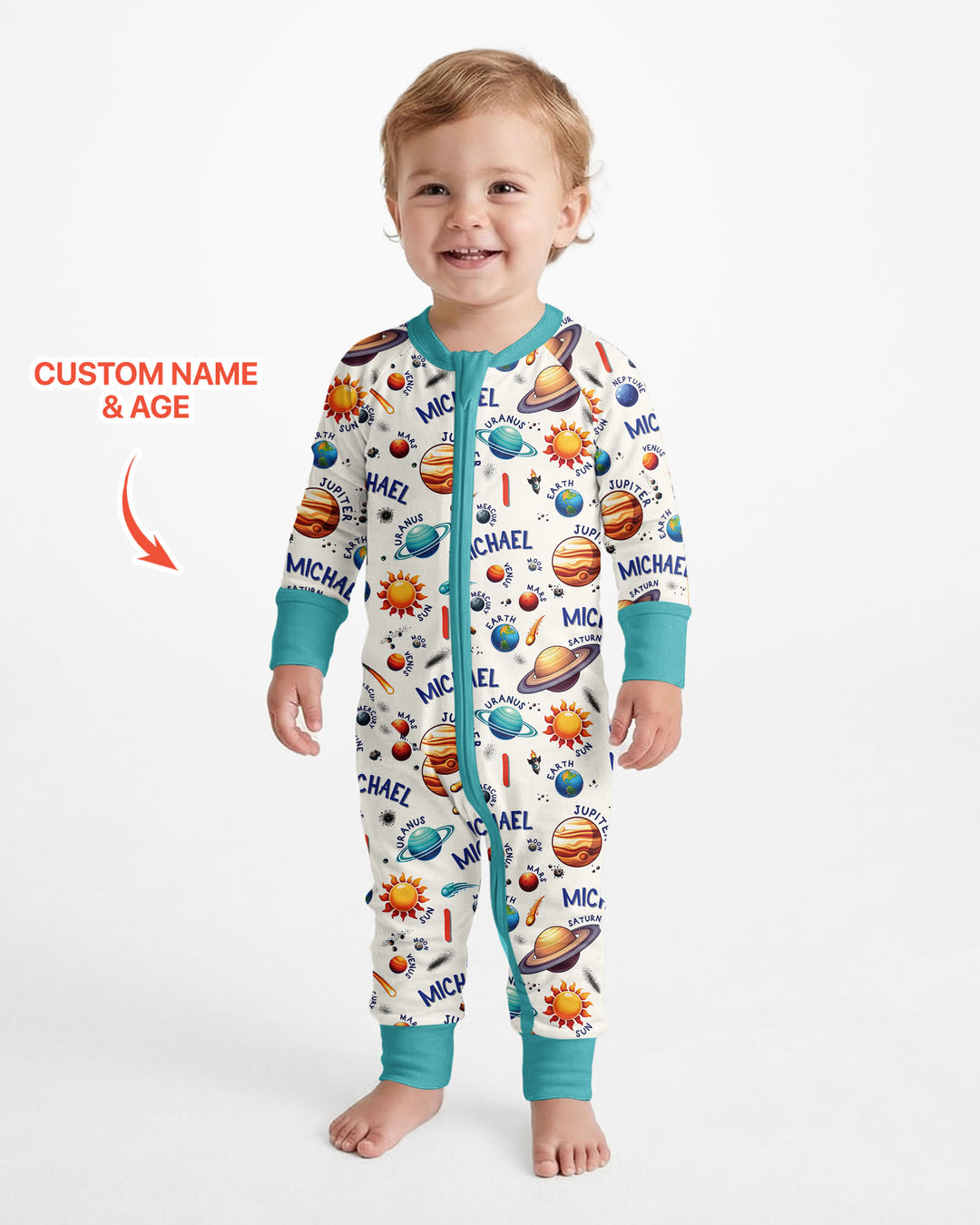 Personalized Birthday Solar System Bamboo Convertible Zippy
