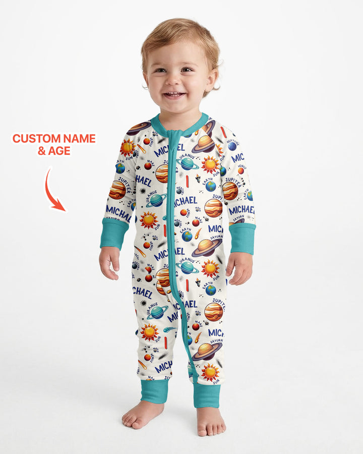 Personalized Birthday Solar System Bamboo Convertible Zippy