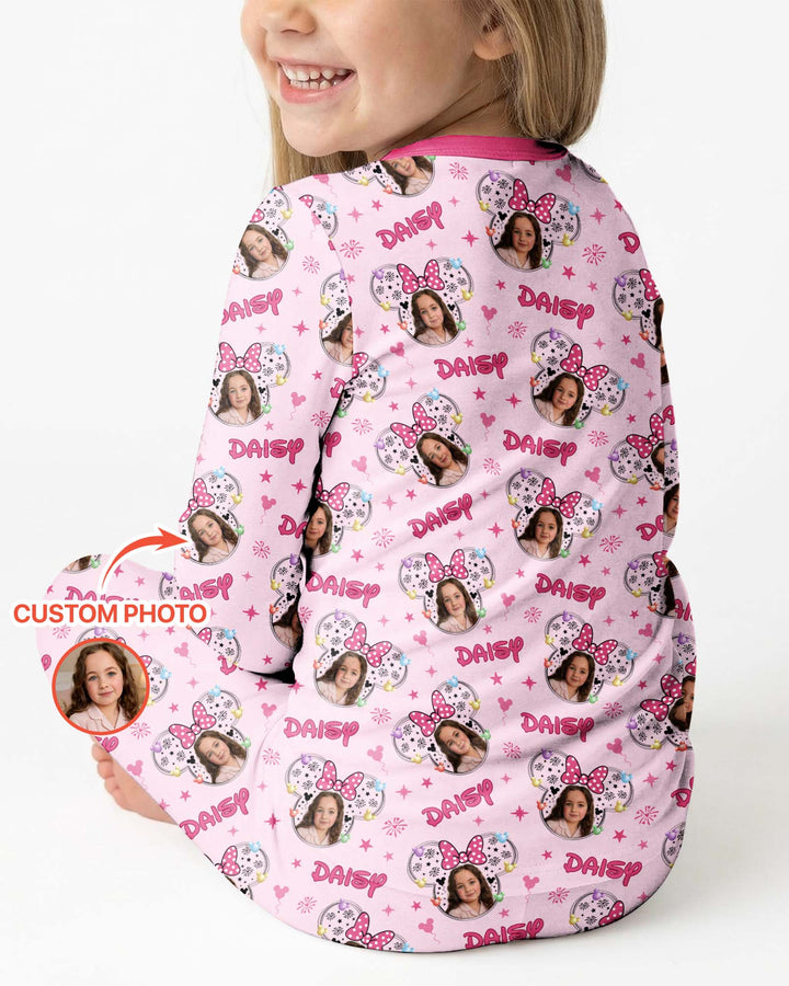 Custom Photo Little Princess Bamboo Two Piece Long Sleeve Pajama Set