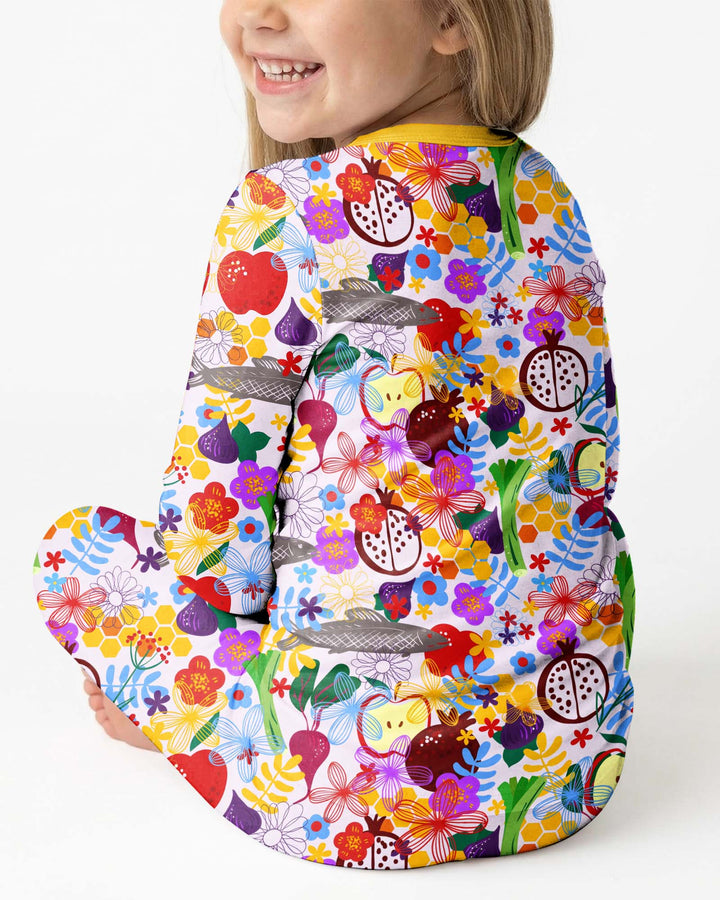 Happy Rosh Hashanah Bamboo Two Piece Long Sleeve Pajama Set