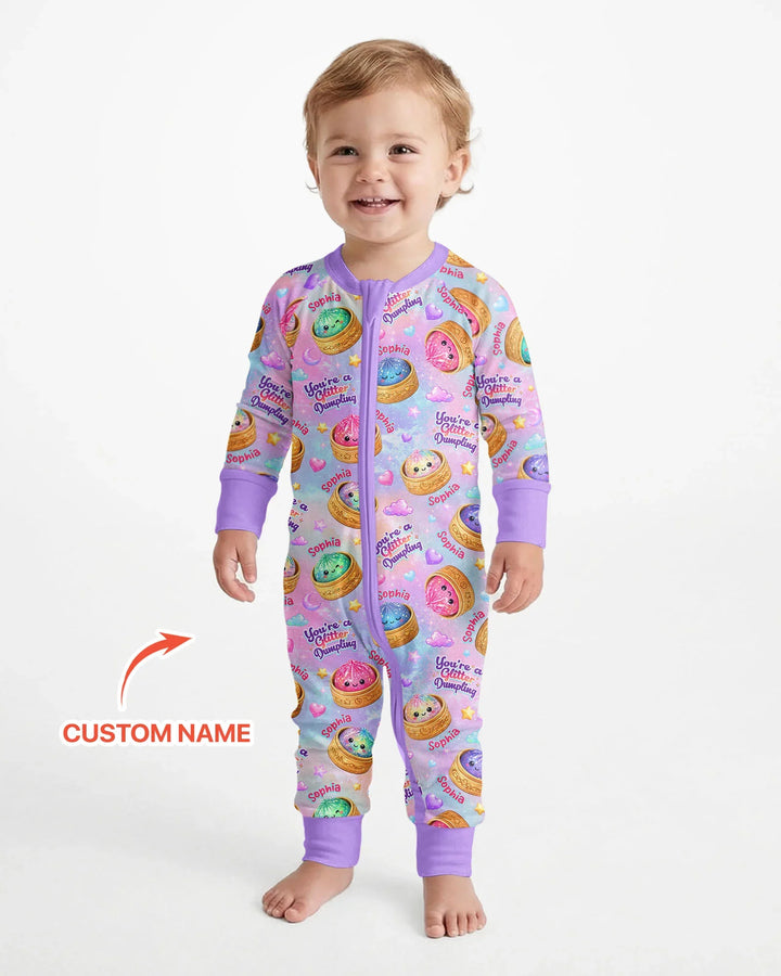 Custom Name You're A Glitter Dumpling Bamboo Convertible Zippy