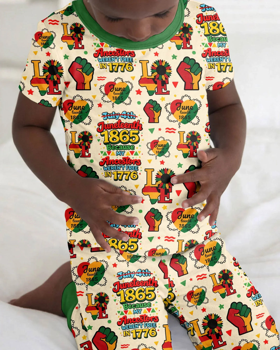 Conjunto de pijama de dos piezas de manga corta de bambú