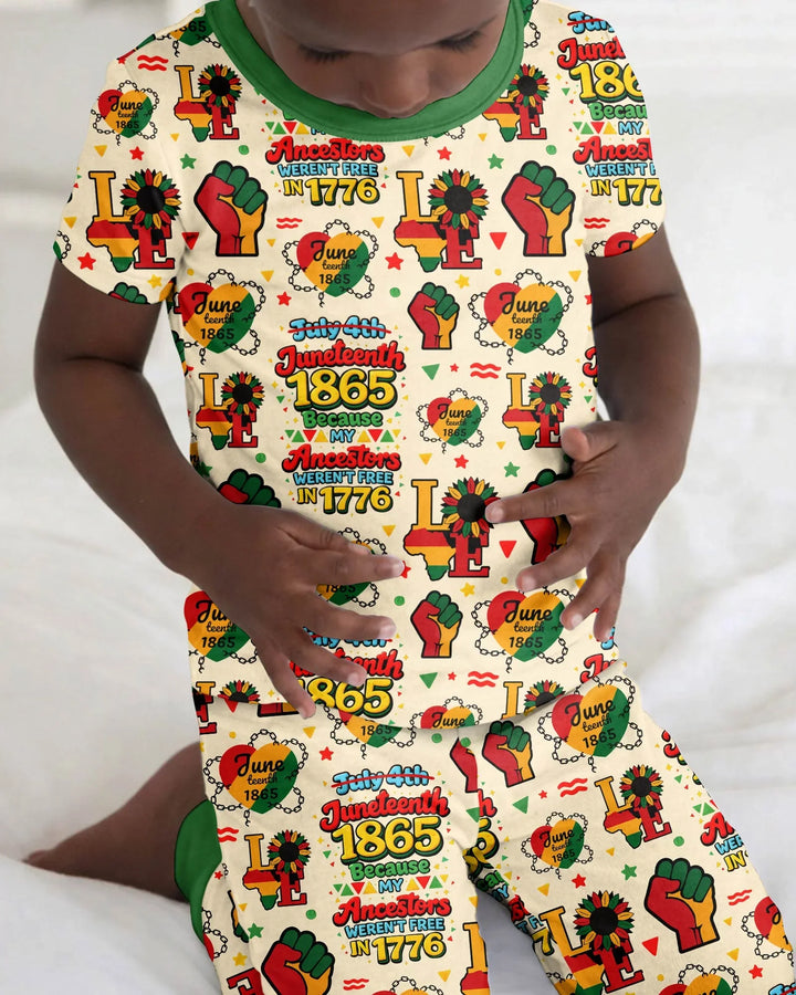 Conjunto de pijama de dos piezas de manga corta de bambú
