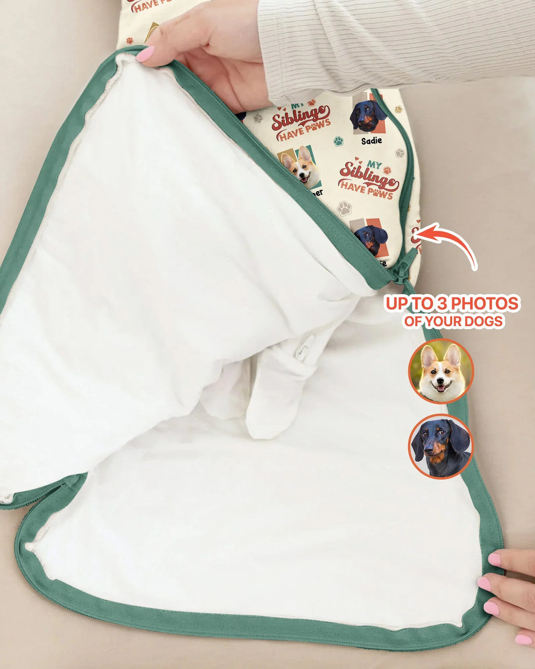 Schlafsack aus Bambus-Musselin – personalisierbar
