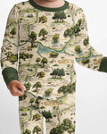 Conjunto de pijama de dos piezas de bambú con mangas largas, plantilla PERSONALIZADA