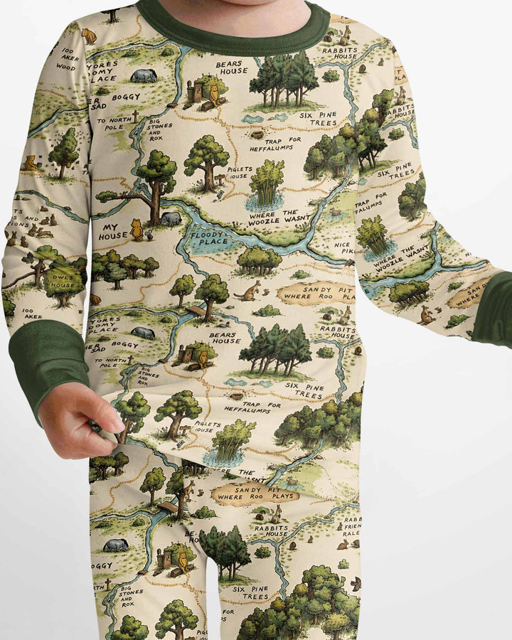 Conjunto de pijama de dos piezas de bambú con mangas largas, plantilla PERSONALIZADA