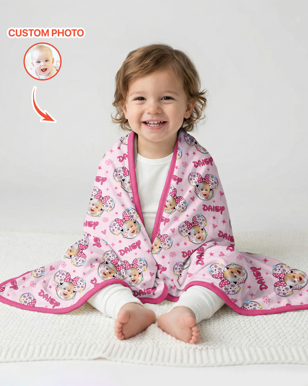 Custom Photo Little Princess Bamboo Blanket