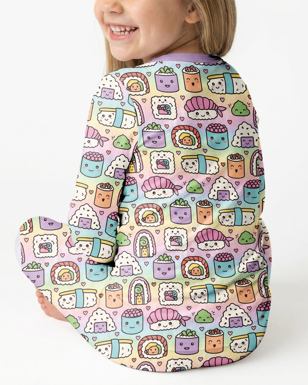 Kawaii Sushi Bamboo Two Piece Long Sleeve Pajama Set