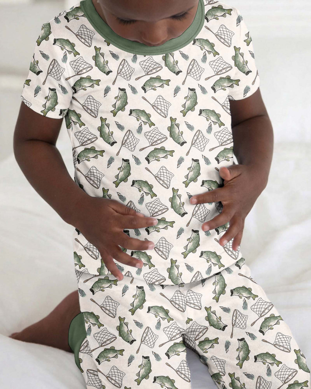 Bass Buddies Bamboo Two Piece Short Sleeve Pajama Set