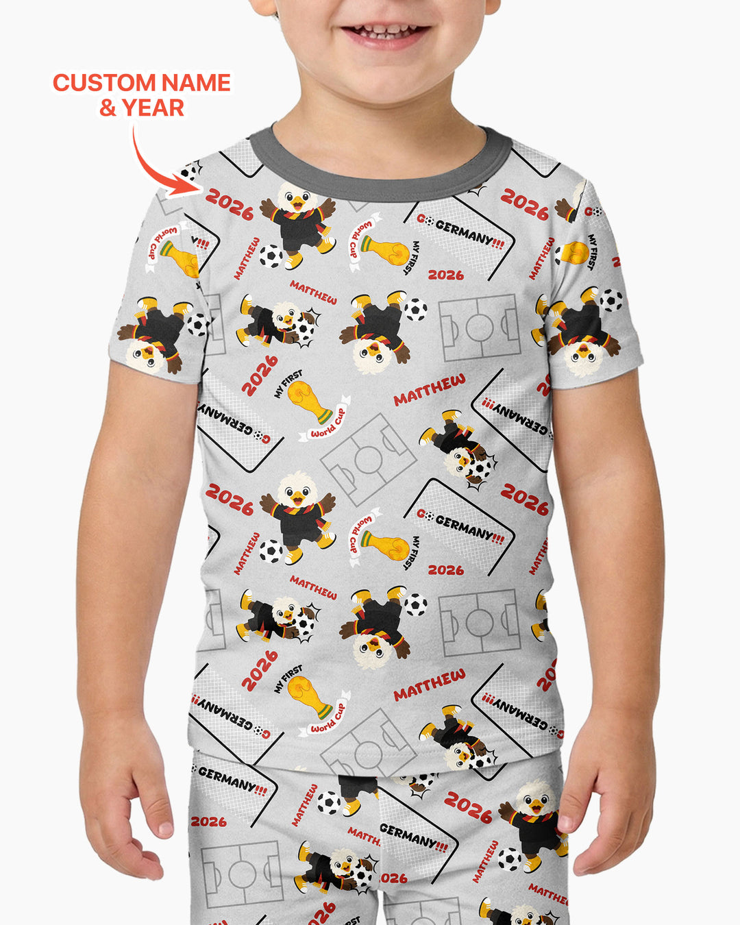 Conjunto de pijama de dos piezas de bambú de manga corta, plantilla personalizada