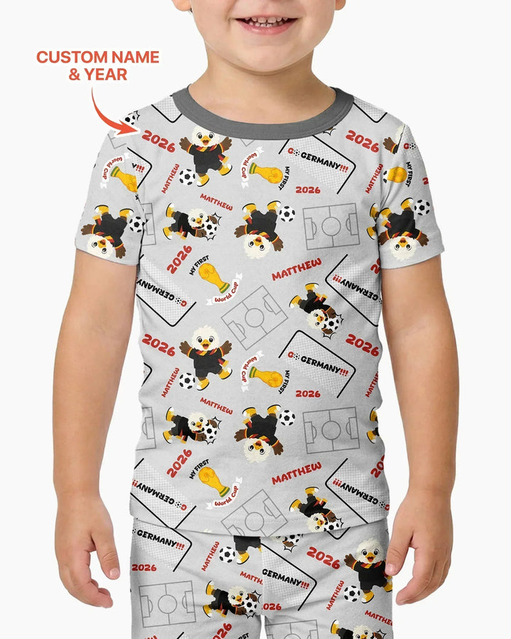 Conjunto de pijama de dos piezas de bambú de manga corta, plantilla personalizada