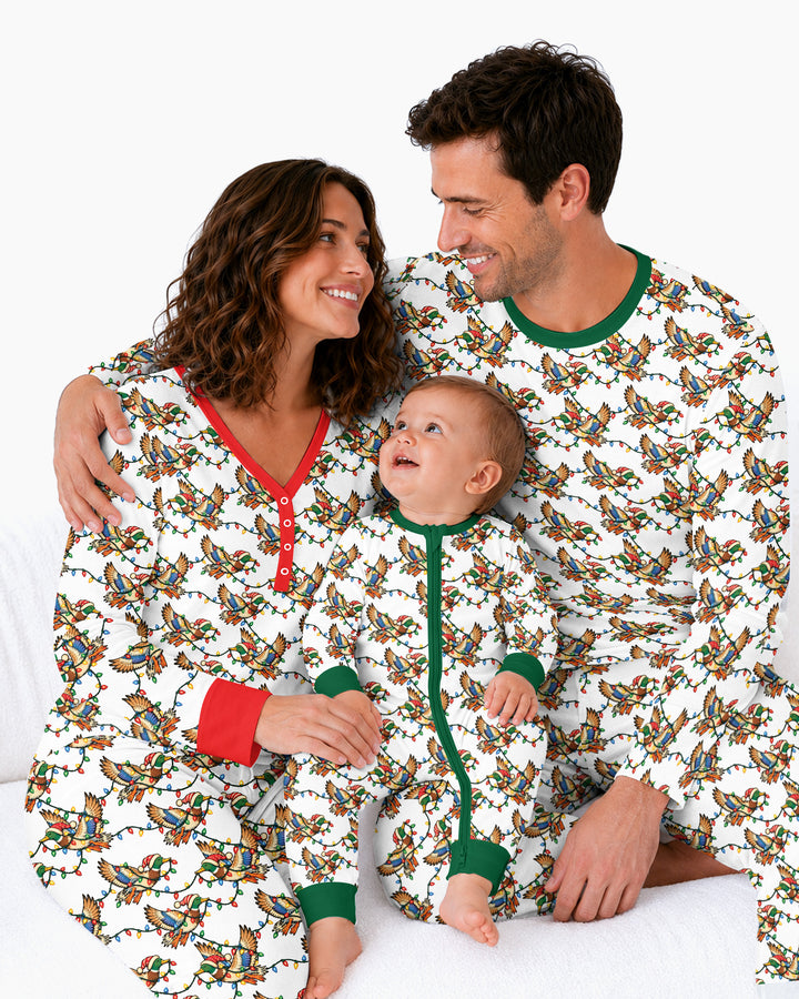 Preppy Christmas Mallard Duck Bamboo Women Pajama Set