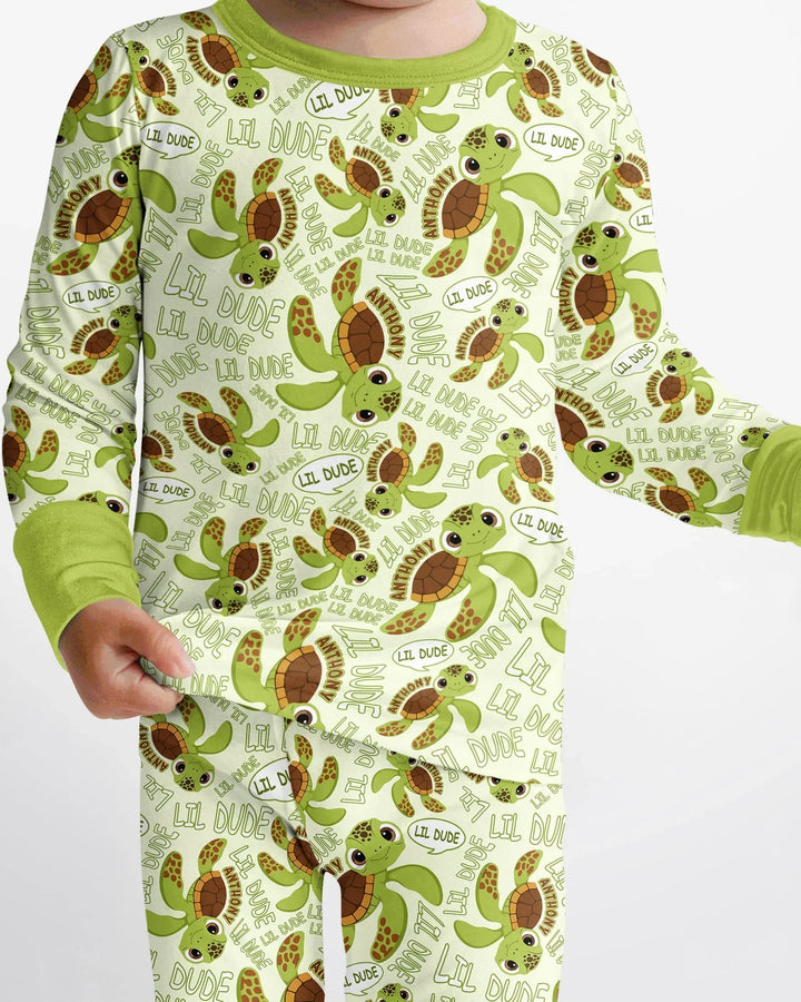 Conjunto de pijama de dos piezas de bambú con mangas largas, plantilla PERSONALIZADA