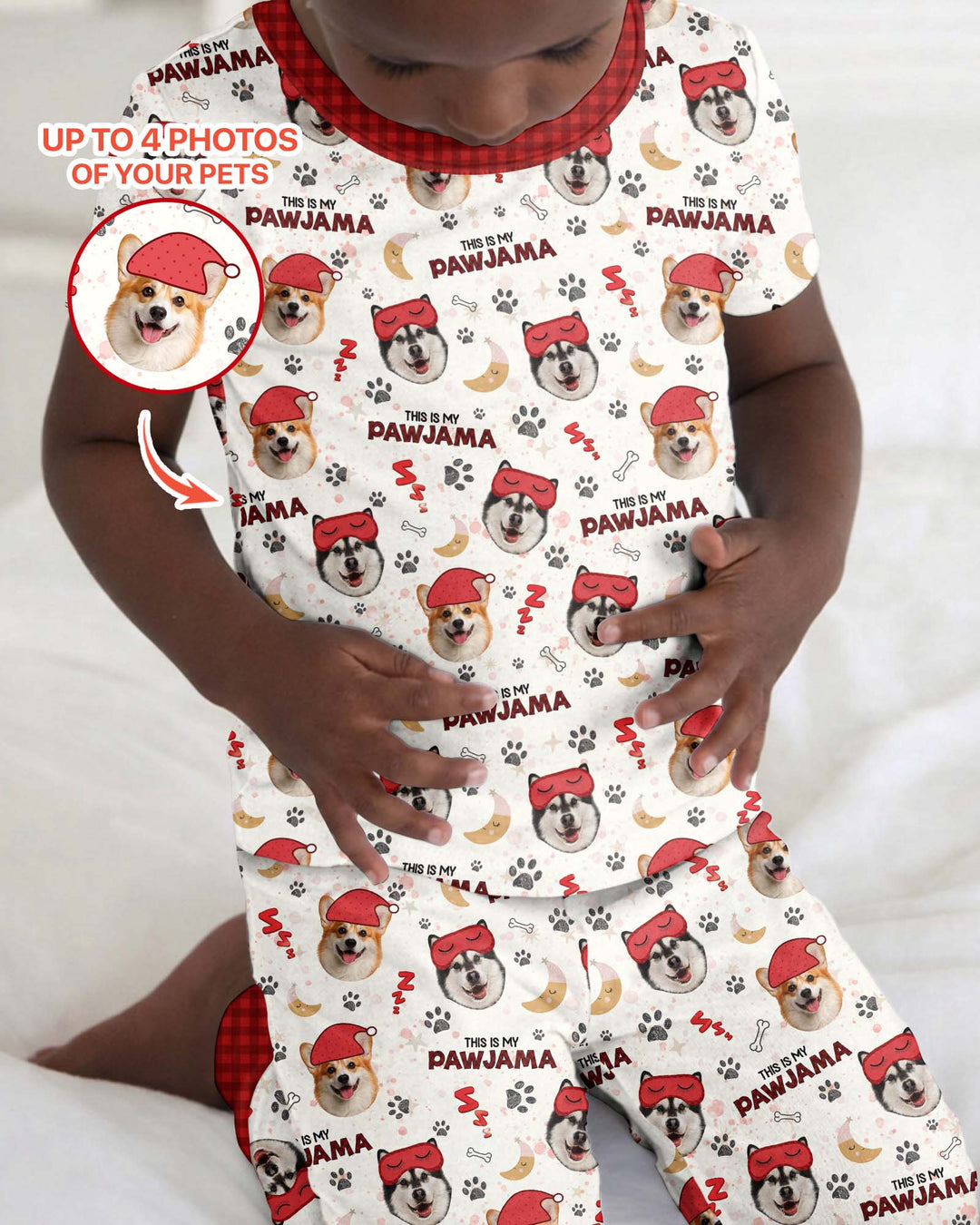 Custom Pet Photo This Is My Pawjama Bamboo Two Piece Short Sleeve Pajama Set