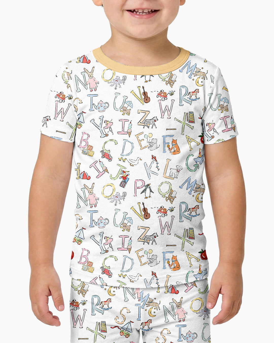 ABC Whimsy Bamboo Two Piece Short Sleeve Pajama Set
