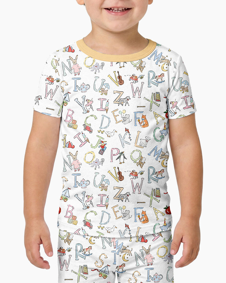 ABC Whimsy Bamboo Two Piece Short Sleeve Pajama Set