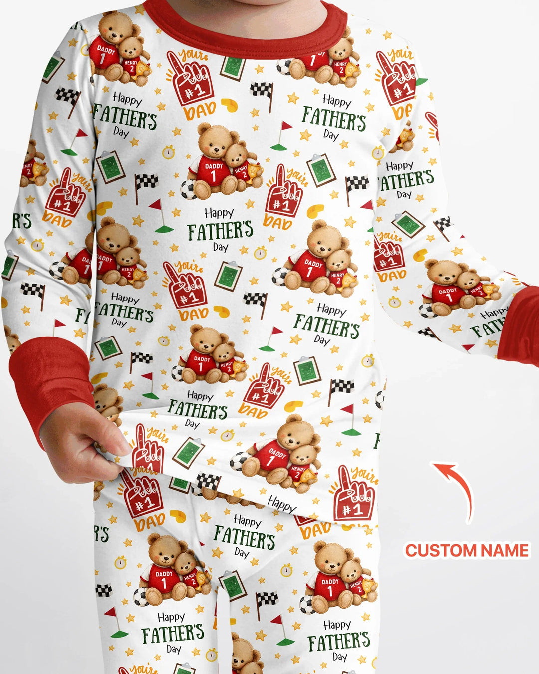 You're #1 Dad Daddy & Me Matching Bamboo Two Piece Long Sleeve Pajama Set