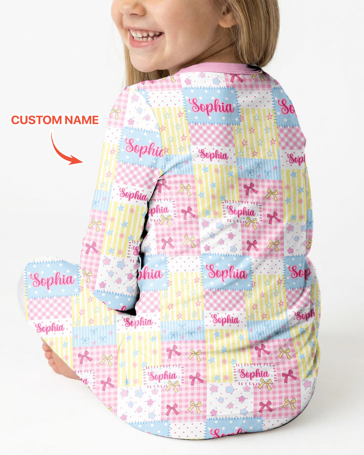 Zweiteiliges Langarm-Pyjama-Set mit Sommerfrüchten