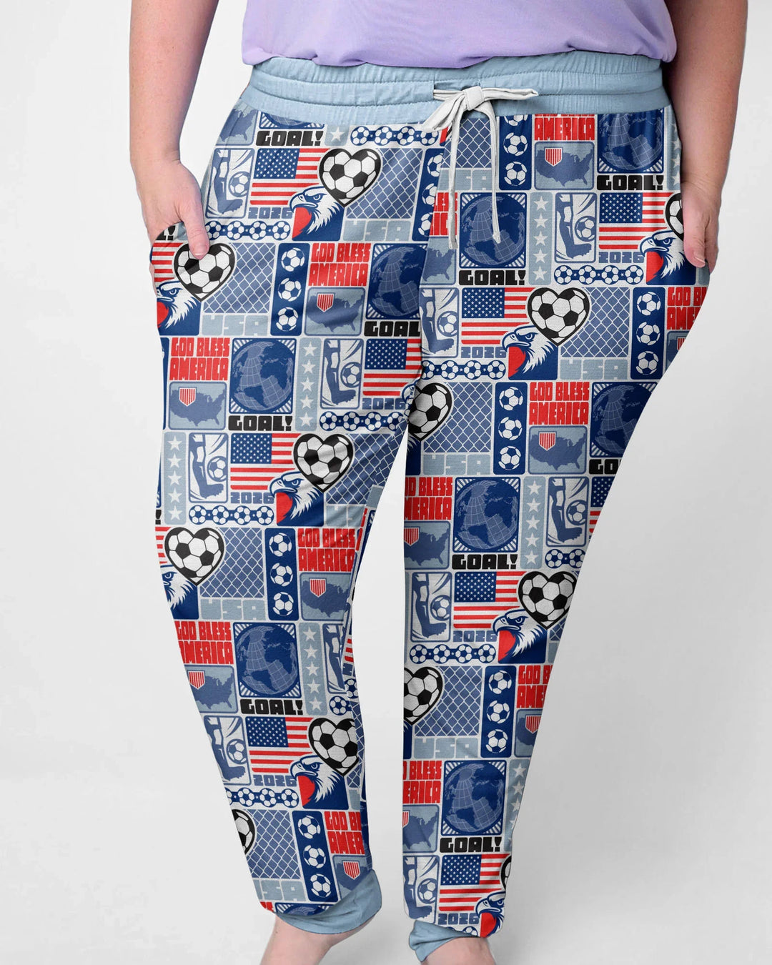 World Soccer God Bless America Bamboo Women Pajama Set