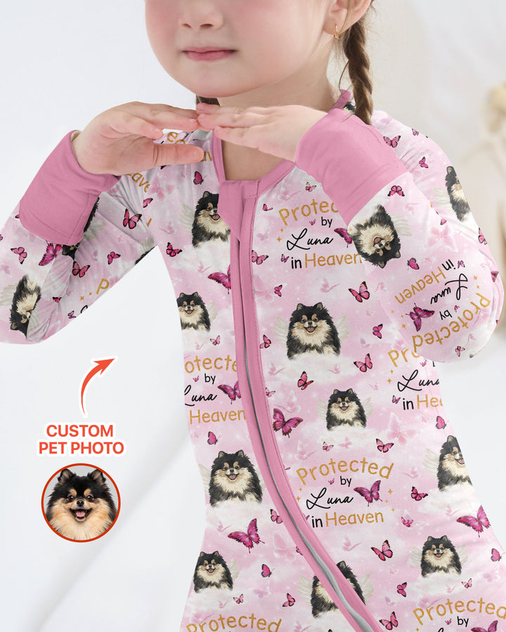 Custom Pet Photo Protected By Heaven Family Matching Bamboo Convertible Zippy