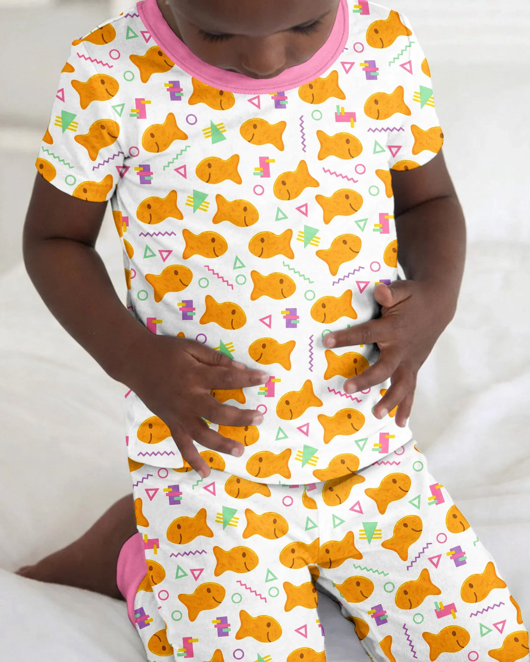 Conjunto de pijama de dos piezas de manga corta de bambú