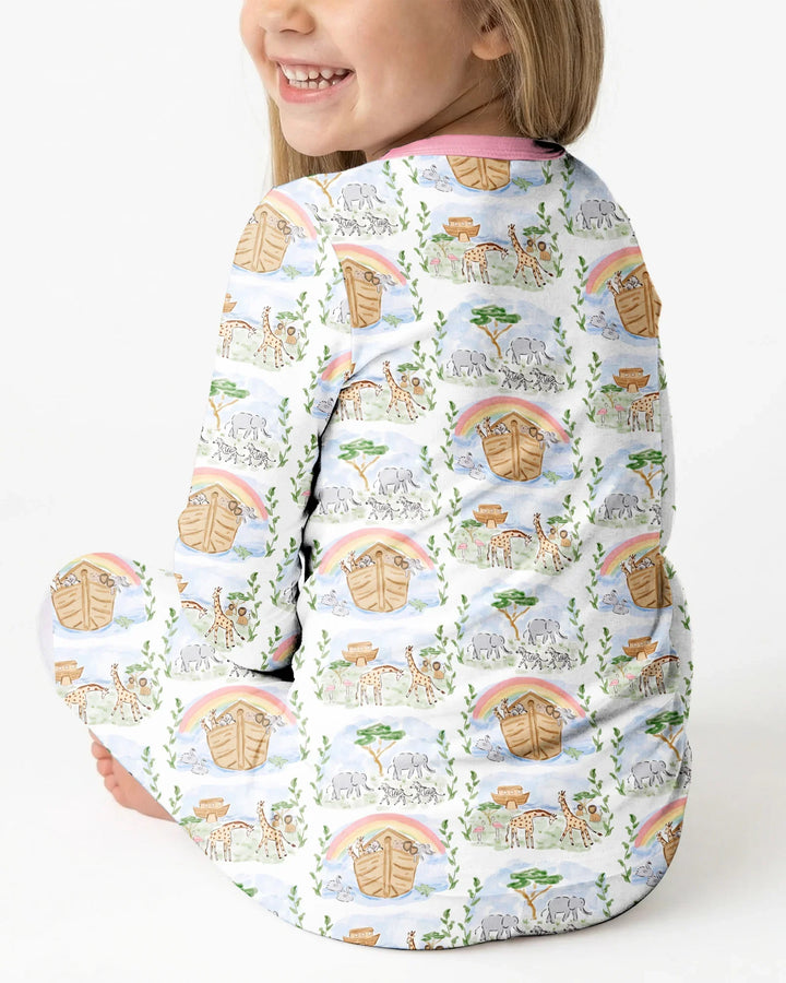 Noah And The Ark Bamboo Two Piece Long Sleeve Pajama Set