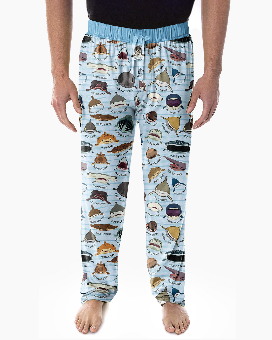 Shark Faces Bamboo Men's Pajama Set