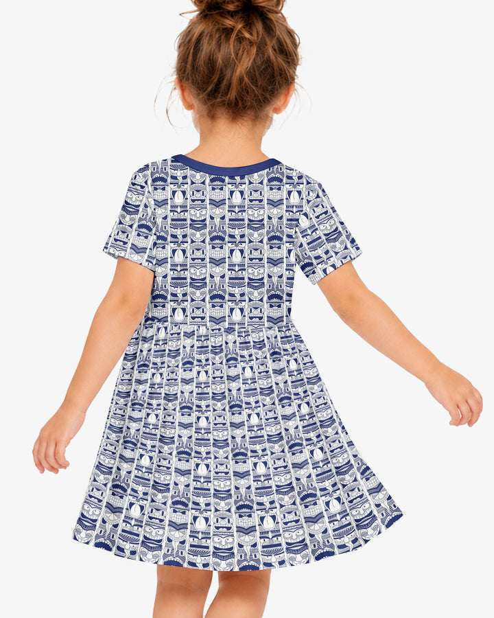 Friendly Totem Pole Figures Bamboo Twirl Dress