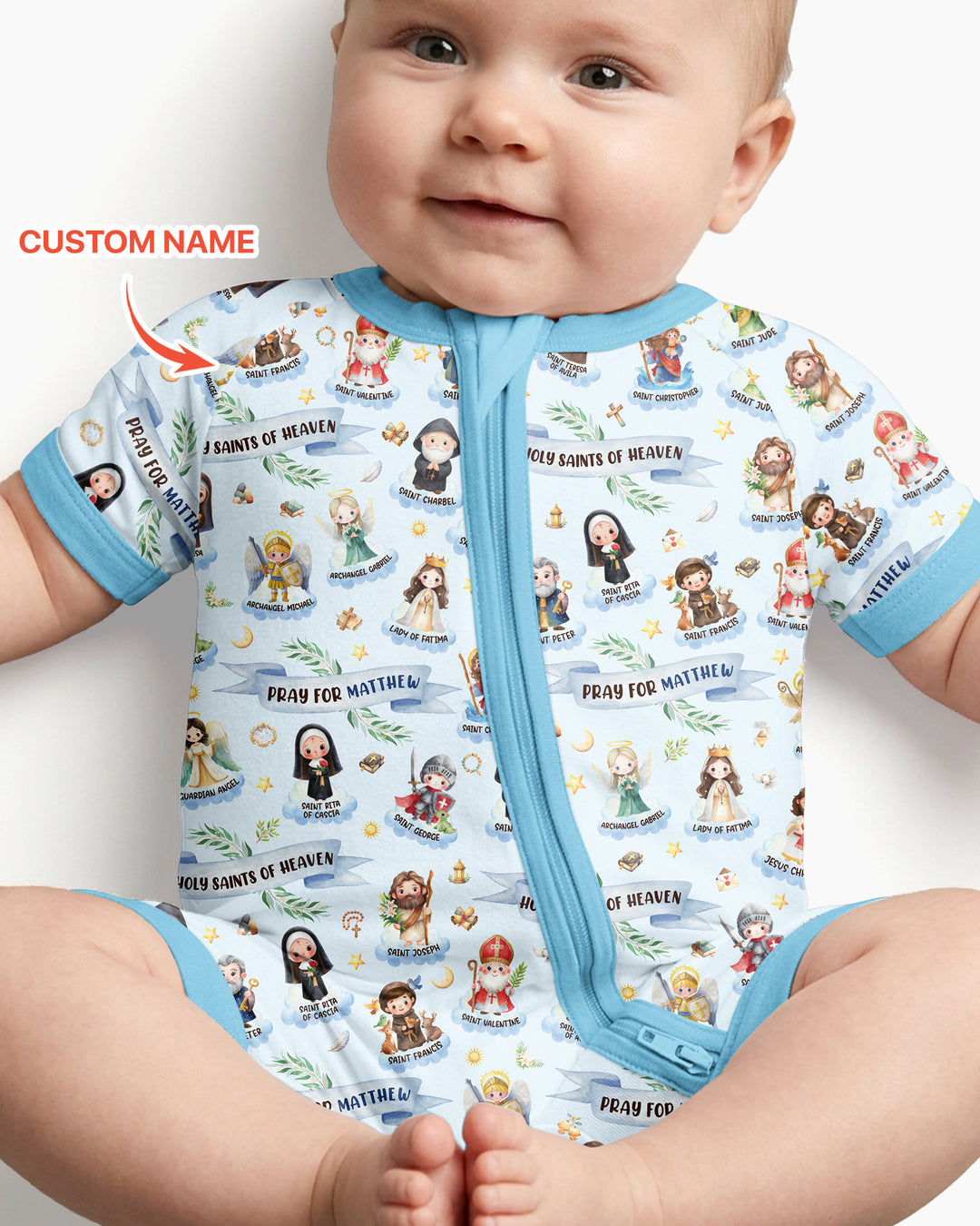 Holy Saints of Heaven Custom Name Bamboo Shorty Zippy