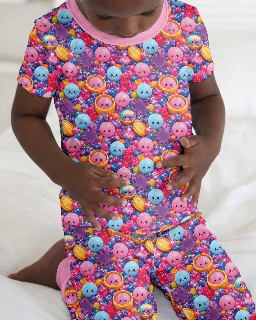 Conjunto de pijama de dos piezas de manga corta de bambú