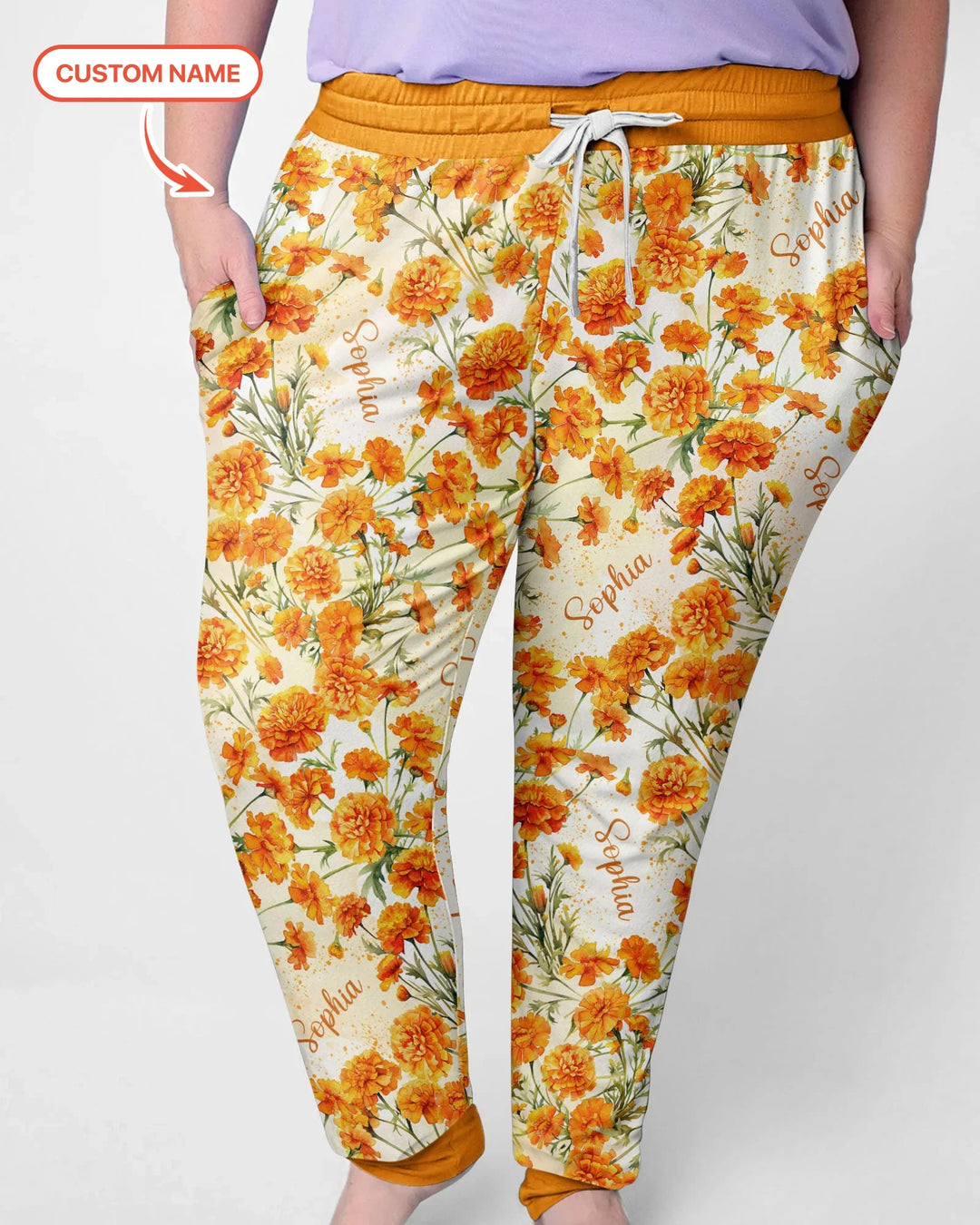 Benutzerdefinierter Name Geburtsmonatsblumen Bambus Damen Schlafanzug-Set