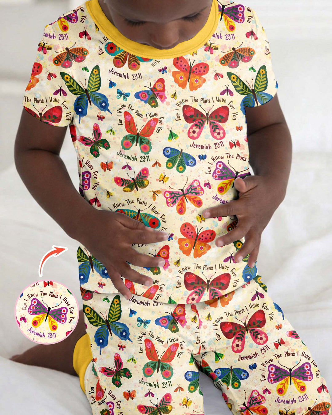 Zweiteiliges, kurzärmliges Pyjama-Set mit Marienkäfern