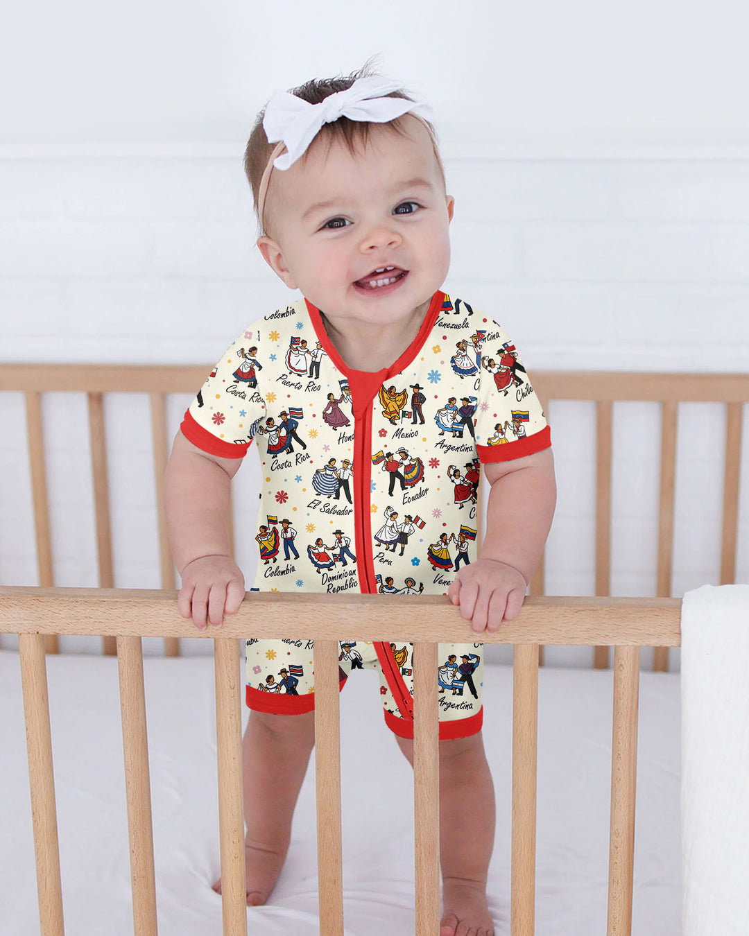 Hispanic Traditional Folkloric Dress Bamboo Shorty Zippy