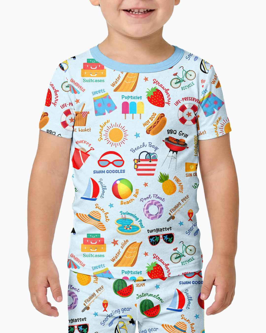 Zweiteiliges, kurzärmliges Pyjama-Set mit Marienkäfern