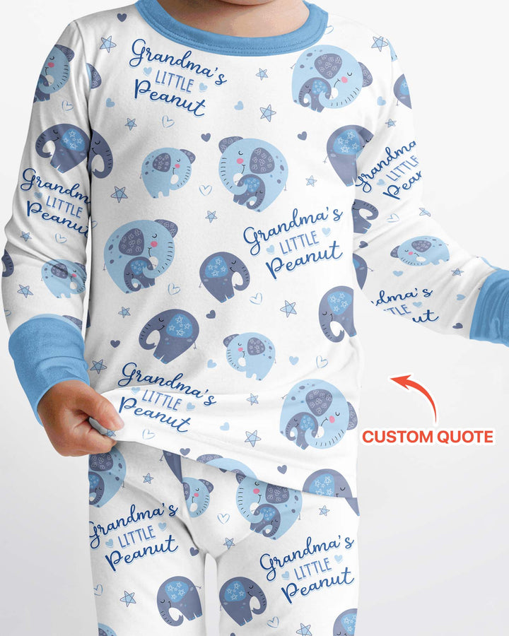 Little Peanut Baby Elephant Bamboo Two Piece Long Sleeve Pajama Set