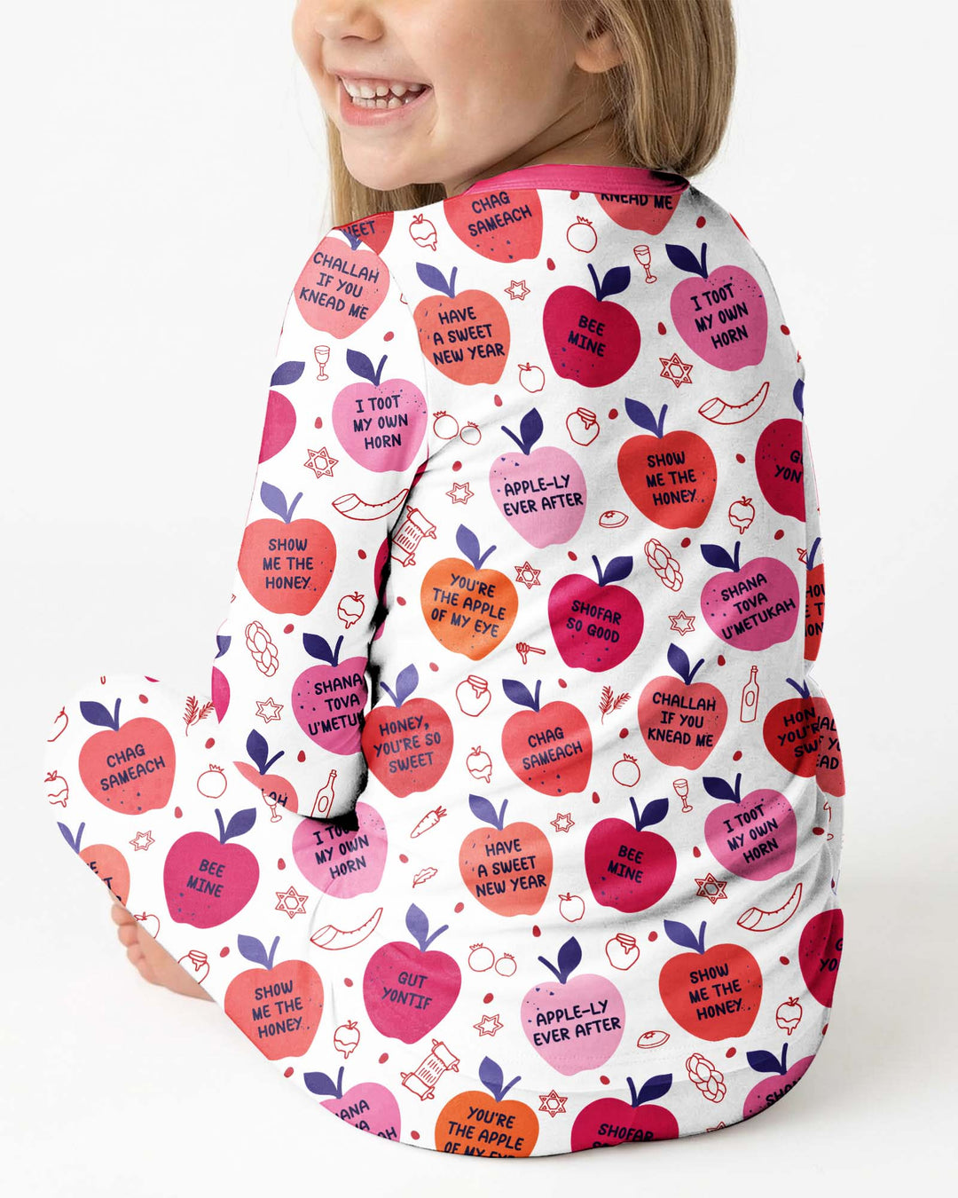 Rosh Hashanah Funny Jewish Puns Bamboo Two Piece Long Sleeve Pajama Set
