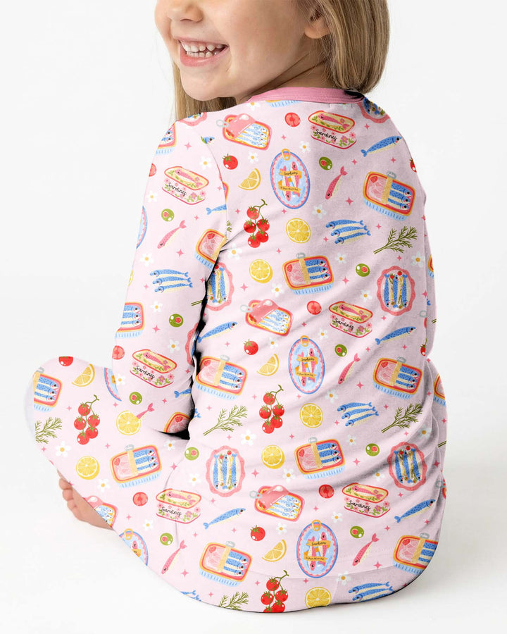 Preppy Sardines Bamboo Two Piece Long Sleeve Pajama Set