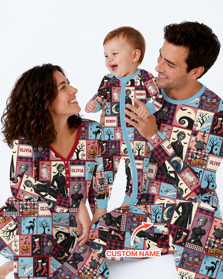 Vertical Halloween Bamboo Men's Pajama Set