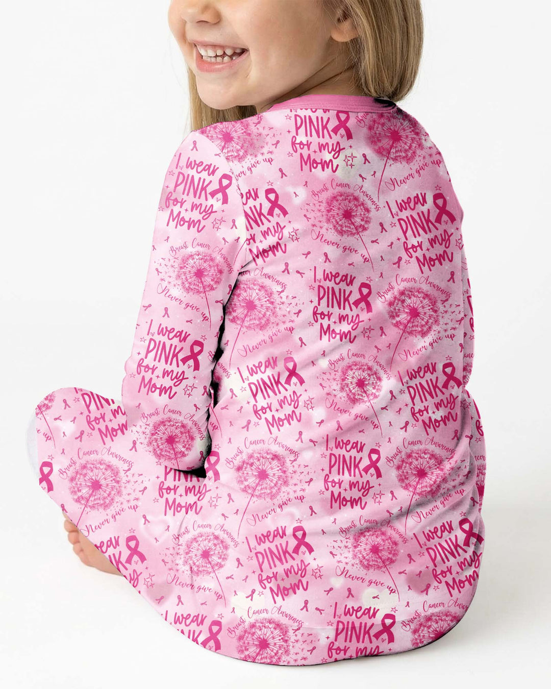 I Wear Pink For My Mom Bamboo Two Piece Long Sleeve Pajama Set