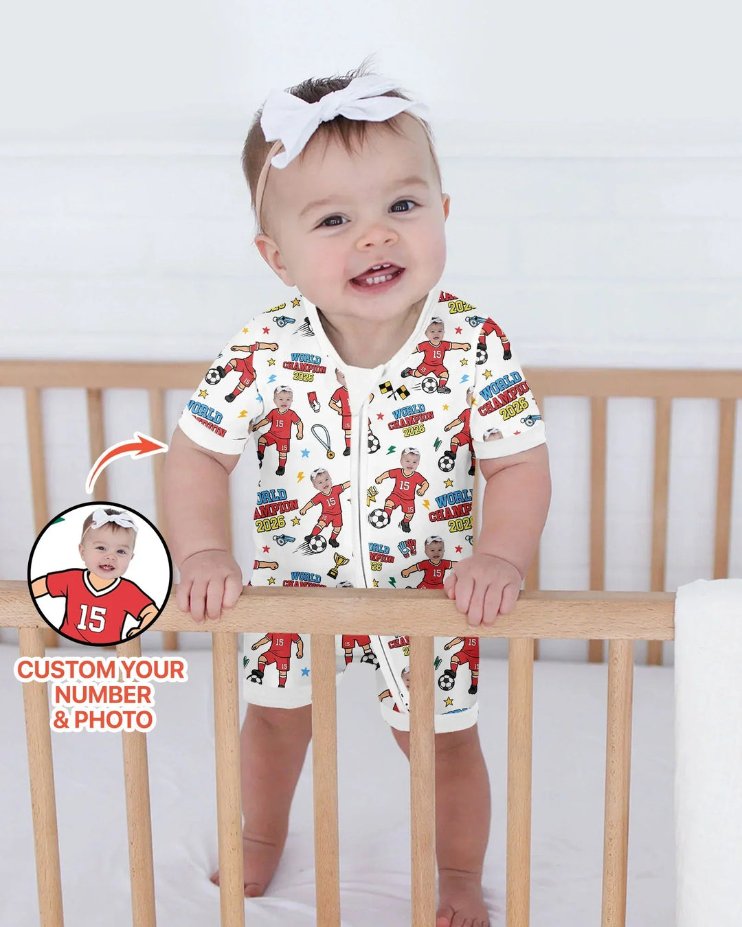 Plantilla PERSONALIZADA de Bambú Pijama Corto con Cremallera