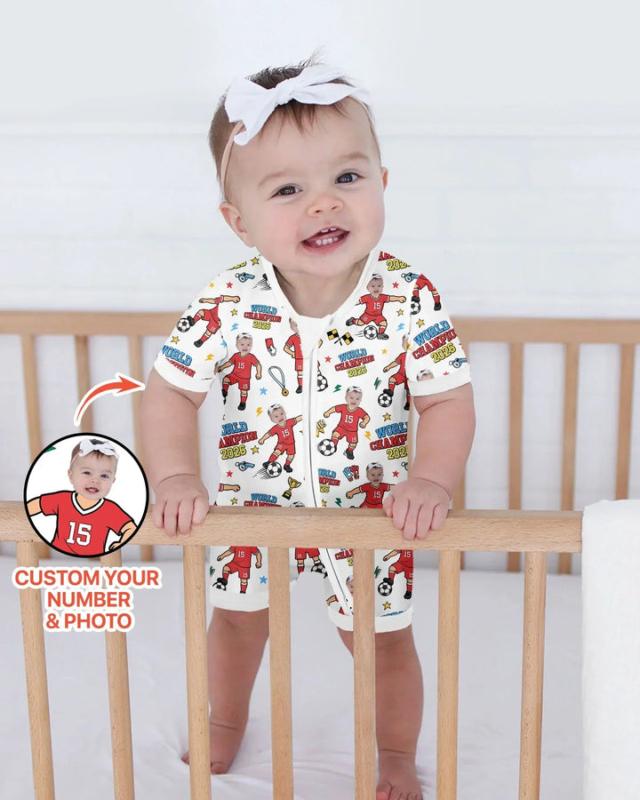 Plantilla PERSONALIZADA de Bambú Pijama Corto con Cremallera