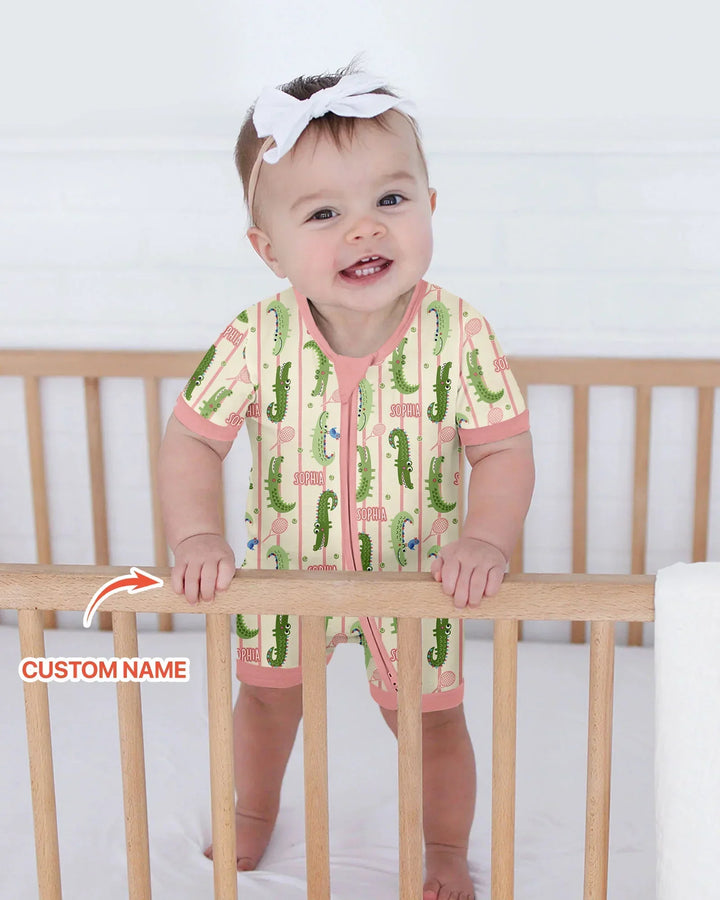 Plantilla PERSONALIZADA de Bambú Pijama Corto con Cremallera